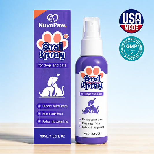 NuvoPaw® Pet Oral Spray ✅ Freshen Breath, Remove Tartar & Promote gum regeneration, stabilize teeth 🦷🦷