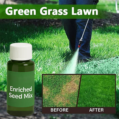 Easy Spray-On Grass Seed & Fertilizer Solution - Instantly Restore Thicker, Greener Lawns in Days (Includes Sprayer & Formula